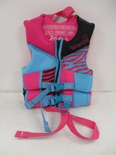 HYPERLITE GIRL'S FLUID FLEX LIFE VEST SIZE CHILD PINK TURQUOISE VK30131 BOAT