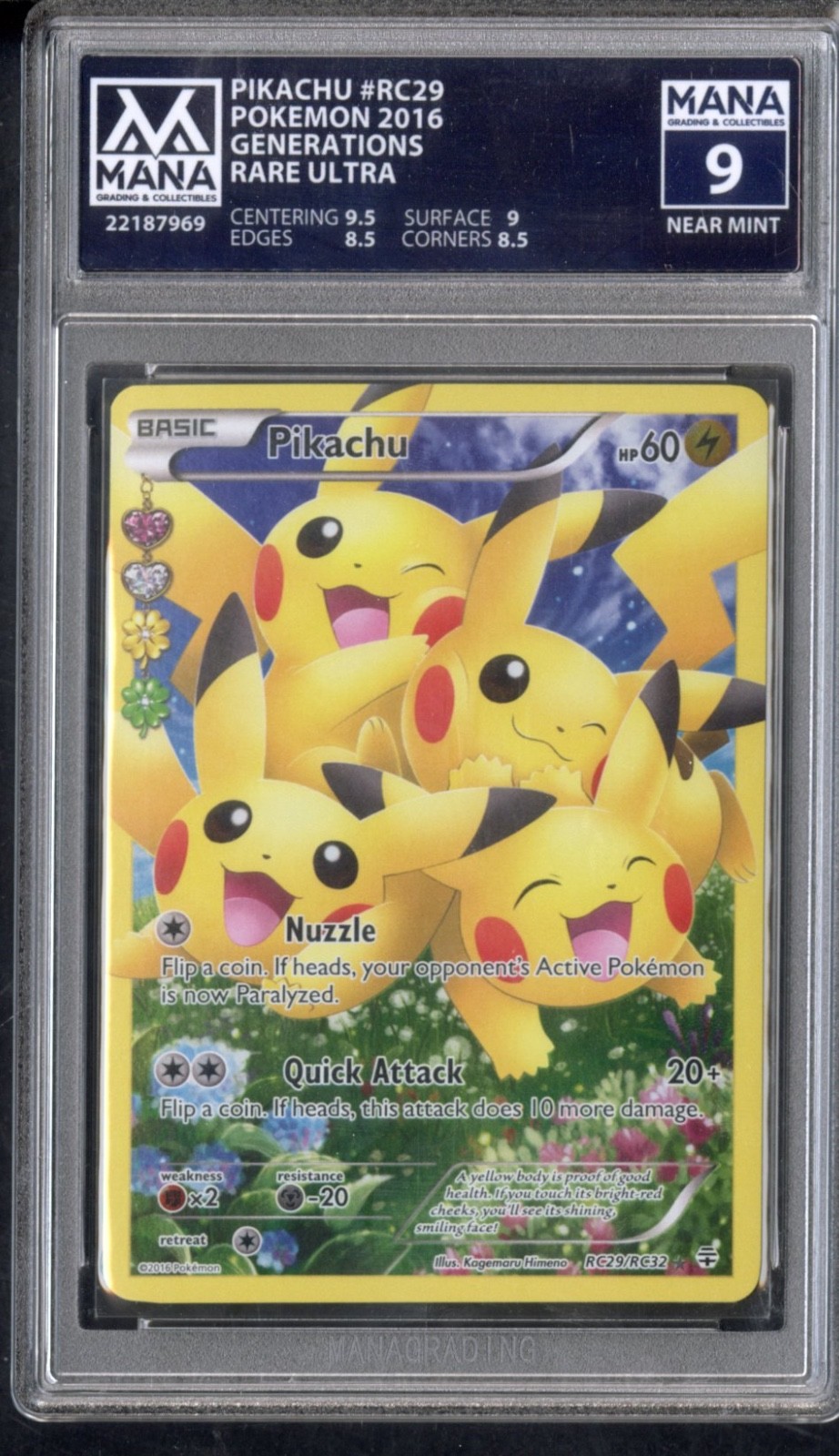 Pokemon Pikachu Generations Rare Ultra #RC29 MANA 9 NM