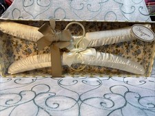 Vintage Style Padded Scented Satin Hangers Set of 2 Ivory with Bows Gift Boxed