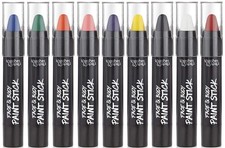 NON-UV Face and Body Paint Sticks - 9 Color Pack - Costume, Halloween and Party