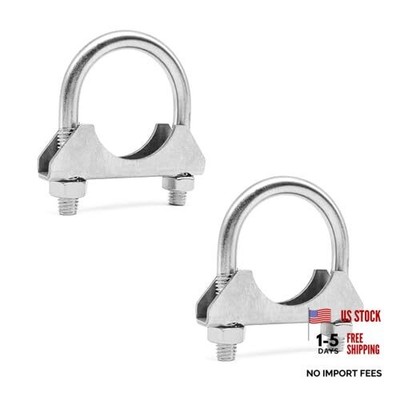 KEVWR 1.5 Inch Stainless Steel Muffler U-Bolt Clamps, 1-1/2 Heavy Duty U 1.5''