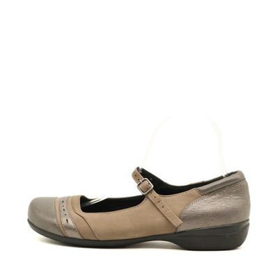 Abeo Damen Angelica 24/7 Komfortschuh Beige Silber Leder Mary Jane EU 39