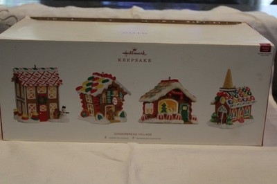2018 Hallmark Gingerbread Village Ornaments Set of 4 - Noelville collection NIB