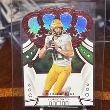 JUSTIN HERBERT 2020 Panini Chronicles Crown Royale Rookie RC Card #14 Oregon. rookie card picture