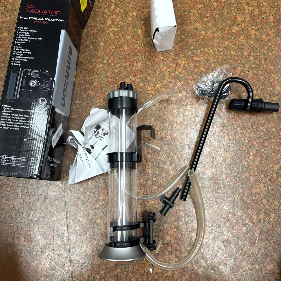 Reator de mídia Aquatop 95 GPH filtragem de fluxo ascendente para tratamento de água 10-75 gal - Imagem 3 de 3