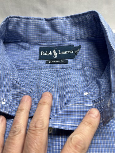 Polo Ralph Lauren Ellington Shirt Men's Blue Button down Blue Logo #38 - Picture 4 of 19