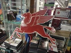 Vintage Large Mobil Mobilgas Pegasus Gas Oil Auto Service Station Porcelain Sign