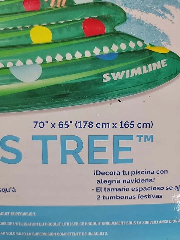 Colchón inflable Swimline 70" árbol de Navidad piscina balsa flotador nuevo en caja #90093 Foto 3 de 3