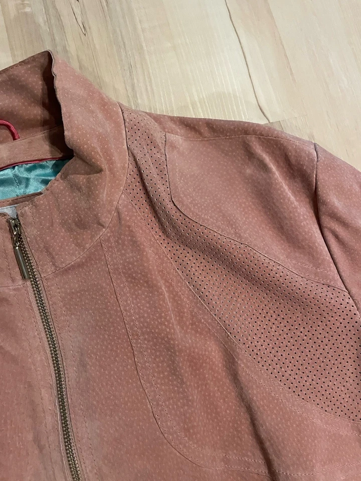 Wilson’s 皮革 Maxima 夹克尺寸 3X 粉红色全拉链口袋衬里 — 第 3/4 张图片