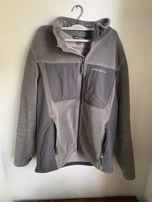 Eddie Bauer Full Zip Men's L Grey Fleece Jacket