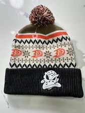 Anaheim Ducks Mighty Ducks Wild Wing Christmas Holiday Pom Beanie 12/21/23 SGA