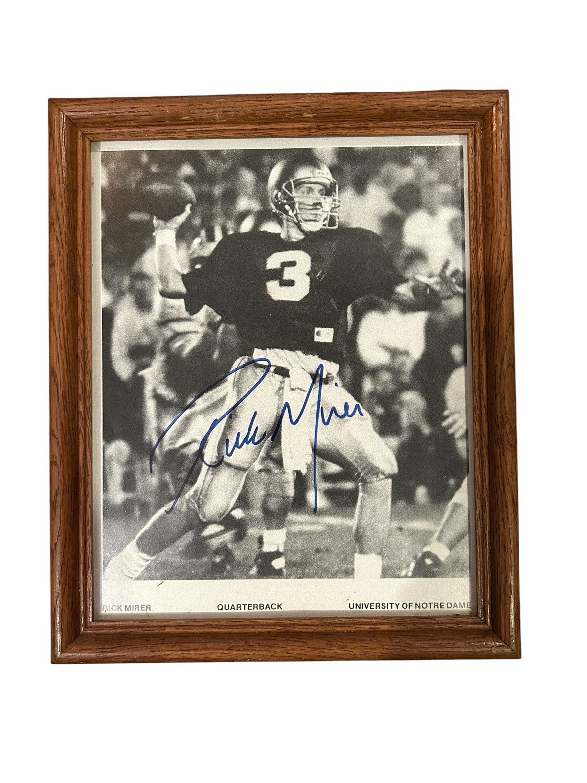 Rick Mirer Signed Notre Dame Fighting Irish 8x10 Photo Framed No COA