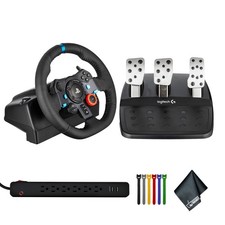Logitech G G29 Driving Force Racing Wheel (PS5/PS4/PS3, PC) Bundle