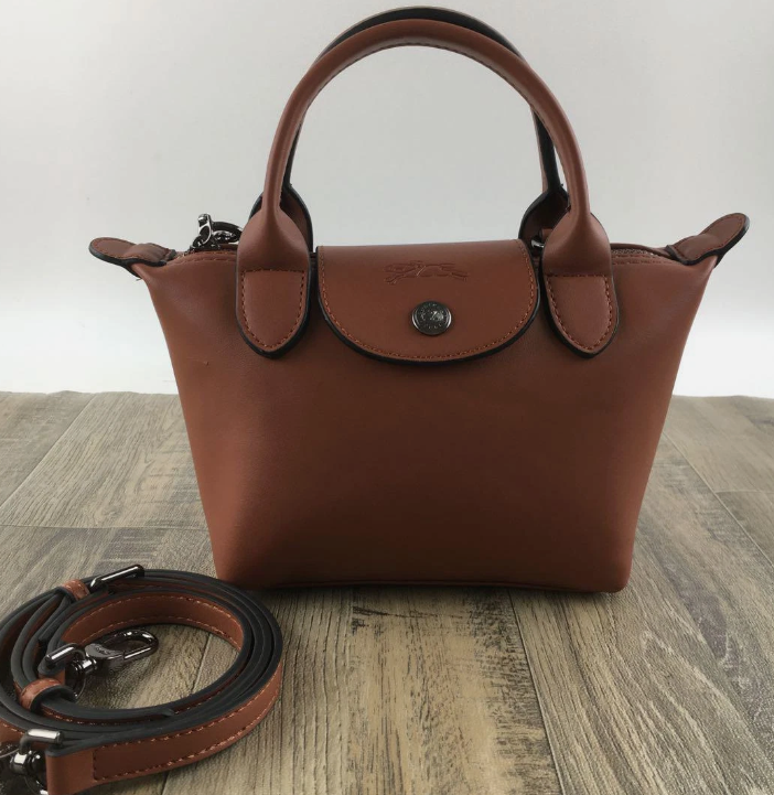 Longchamp Le Pliage Cuir XS Mini Leather Shoulder Bag Brown Outlet