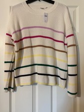 NWT New Gap Cotton Sweater L Large Long Sleeves Multicolors Warm