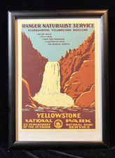 Yellowstone National Park Ranger Repro Print Vintage of 1939 Poster Framed