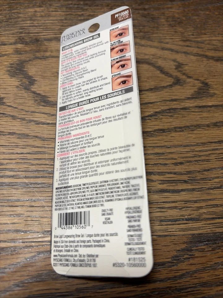 Physicians Formula Brow Last LongWearing Brow Gel PF10560 LIGHT BROWN Sealed - Image 2 of 2
