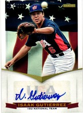2012 Panini USA Baseball #10 Isaak Gutierrez 15U National Team Signatures #/299