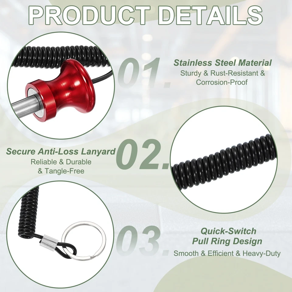 Pin de pila de peso 0,4 x 3,1 pulgadas Pin de gimnasio con cuerda de tracción (paquete de 2, azul/rojo) Foto 3 de 4