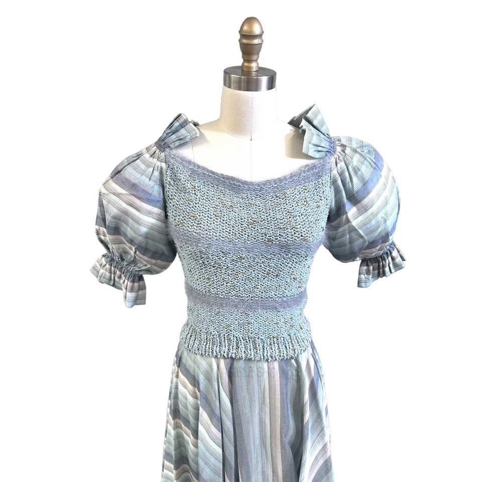 VTG 1980s Gabani Striped Skirt Sweater Set Made in Italy Metallic Knit S/M - Image 3 of 4