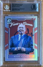 DICK VITALE SIGNED 2017 DONRUSS OPTIC FANS OF THE GAME PRIZM BAS BGS AUTOGRAPH