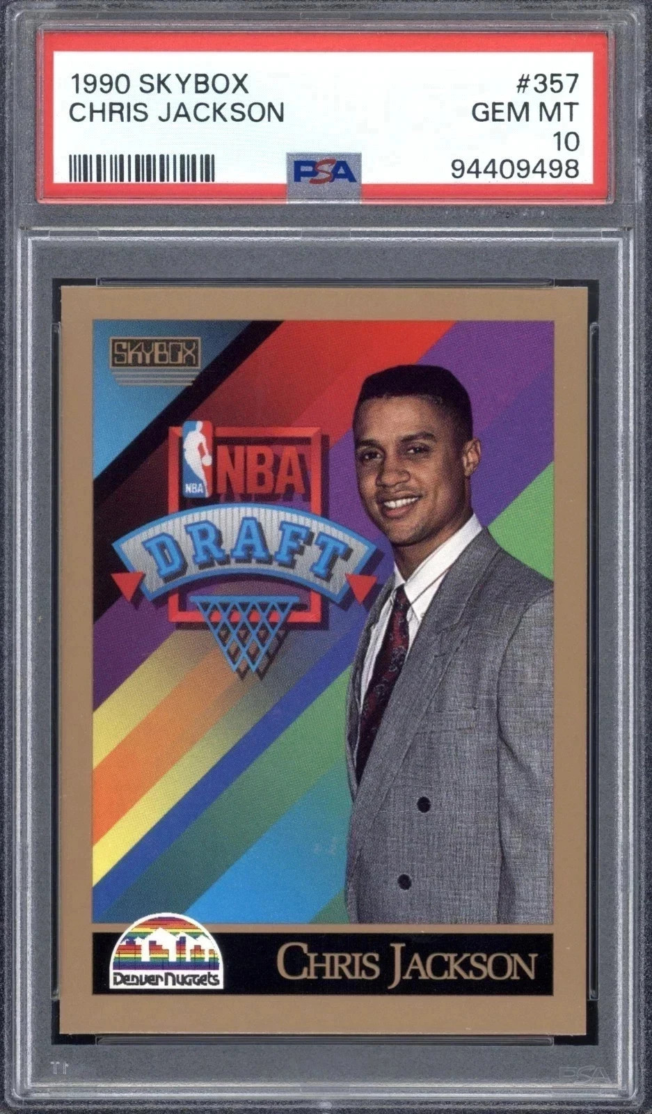 PSA 10 🔥 Low POP ➡️ CHRIS JACKSON 1990-91 Skybox #357 RC Nuggets Rookie