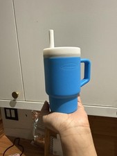 Cool Mint Silicone Sippy Cup with Straw Handle Perfect for Infants on-the-Go