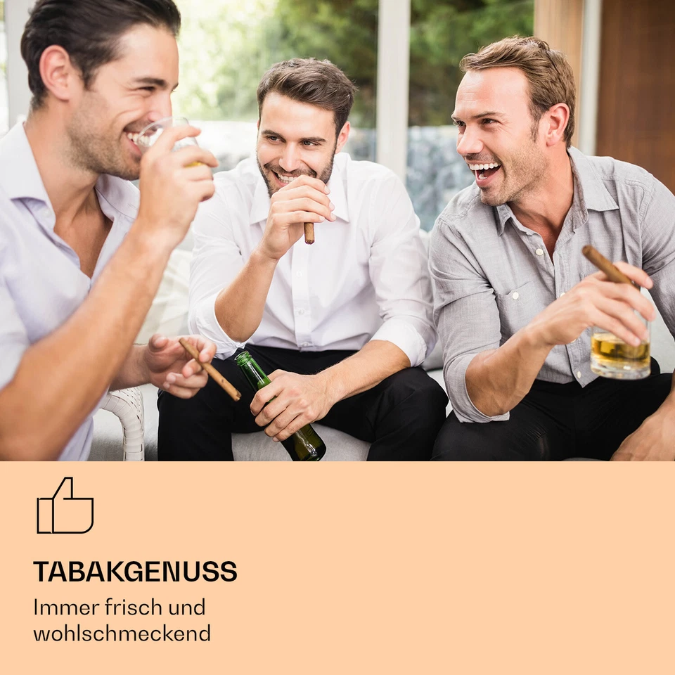 HUMIDOR BEFEUCHTER ZIGARREN ZIGARRENKISTEN HYGROMETER BUCHENHOLZ 23L LED SCHWARZ - Bild 2 von 4