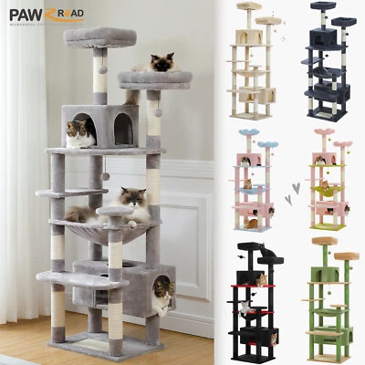 PAWZ Road Cat Tree for Indoor Cat with Scratching Post Toy 81"/72.4"/64.5"/53.5"