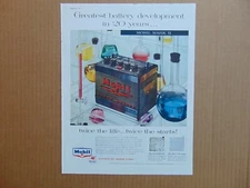 1957 MOBIL AUTOMOBILE BATTERY vintage art print ad 