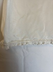 Vintage Vanity Fair Ivory Slip Top with Lace Trim Size 36 Small Tear