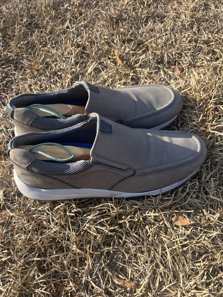 Clarks Collection Shoes Mens 10M Loafers Gray Suade Wool Slip On Round Toe Buy Clarks Men Grey Suede Loafers - Casual Shoes for Men  main image 4