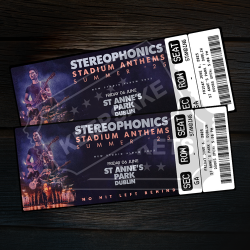 Stereophonics Mock Ticket Summer Arena Tour | Personalized Gift Reveal Keepsake - Picture 5 of 10