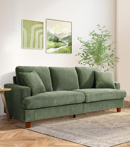 3-Sitzer Sofa Polstersofa aus Cordstoff mit Abnehmbare Kissen und Rückenlehnen - Bild 39 von 44