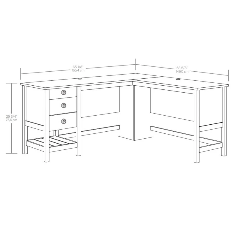 Sauder Granite Trace Engineered Wood L Desk in Rustic Cedar Brown