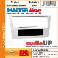 MASCHERINA AUTORADIO 1 DIN OPEL CORSA D DAL 2011 IN POI ADATTATORE BIANCO PERLA