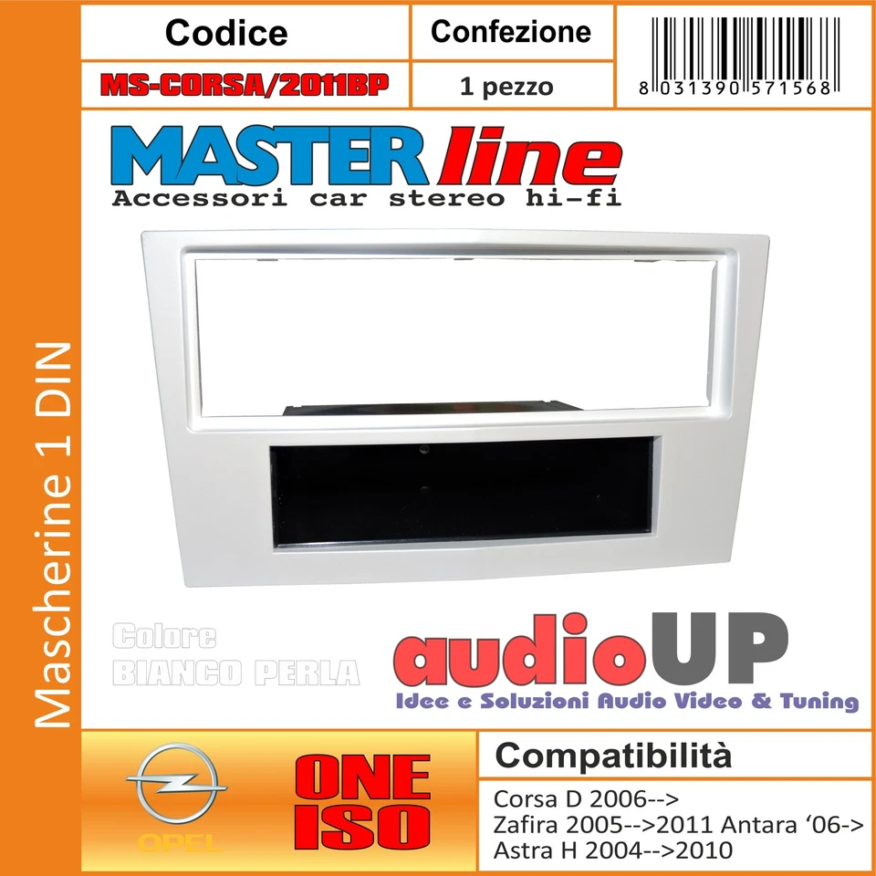 Masque Autoradio 1 DIN Opel Astra H De 2004 À 2010 Adaptateur Blanc Perle - Photo 1/1