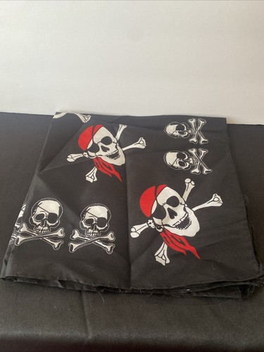 Roter Hut Pirat Totenkopf gekreuzte Knochen Totenköpfe 20"x20" Bandana NEU - Bild 6 von 8