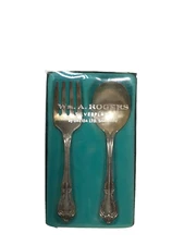 Vintage Wm. A. Rogers  Baby Toddler Silverware, Silverplate, FORK & SPOON w/ BOX