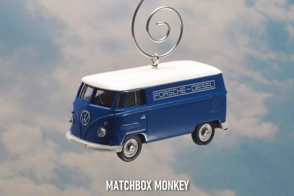 Furgoneta panel Volkswagen VW azul adorno de Navidad personalizado Porsche diésel entrega Foto 2 de 4