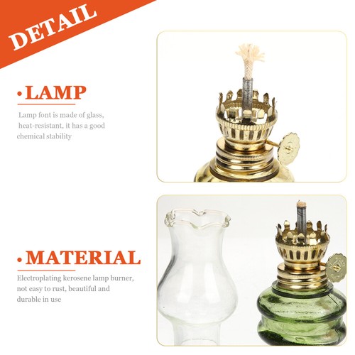 3PCS Oil Lamp Indoor Kerosene Lantern Vintage Style Hurricane Lamp Decoration - Picture 8 of 11