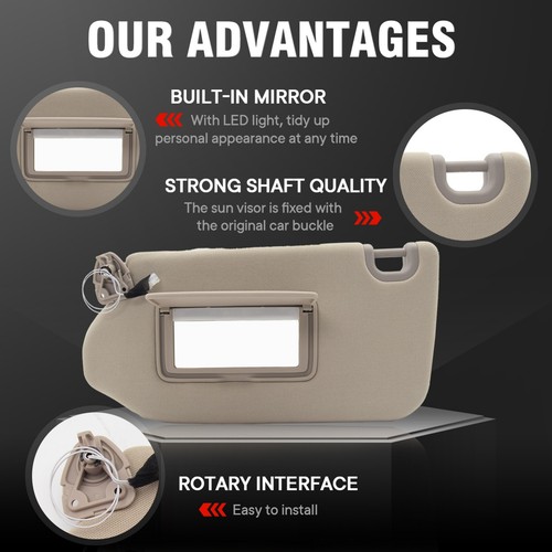 Parasoles del lado izquierdo del conductor compatibles con Nissan Pathfinder 13-18 - (Beige) - Imagen 4 de 8