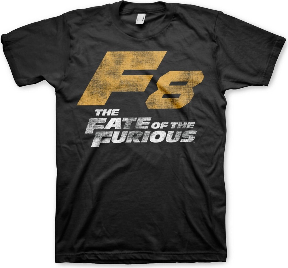 Футболка с потертым логотипом The Fast and the Furious F8 черного цвета