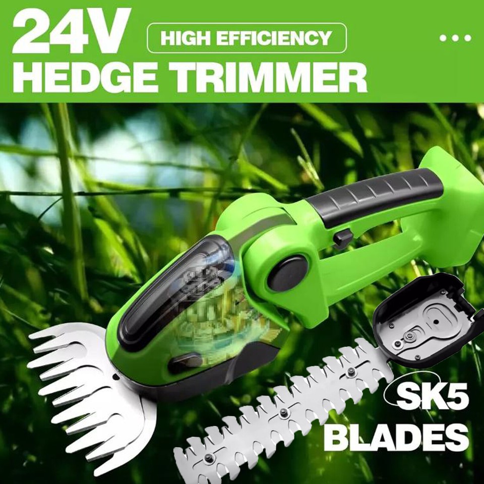 1500 mAh Garten Schere Akku Grasscheren Strauchschere Heckenschere 2