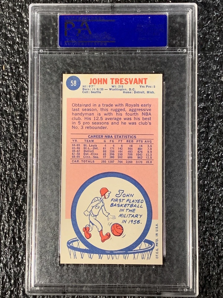 1969 Topps Basketball #58 John Tresvant PSA 8 - Image 2 of 2