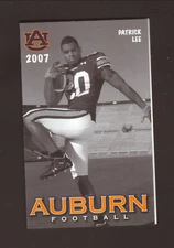 2007 Auburn Tigers Pat Lee Football Pocket Schedule J&M Bookstore Southeastern