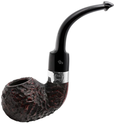 Peterson Sherlock Holmes Rustic Finish 'Lestrade' Sterling Silver Mounted Pipe