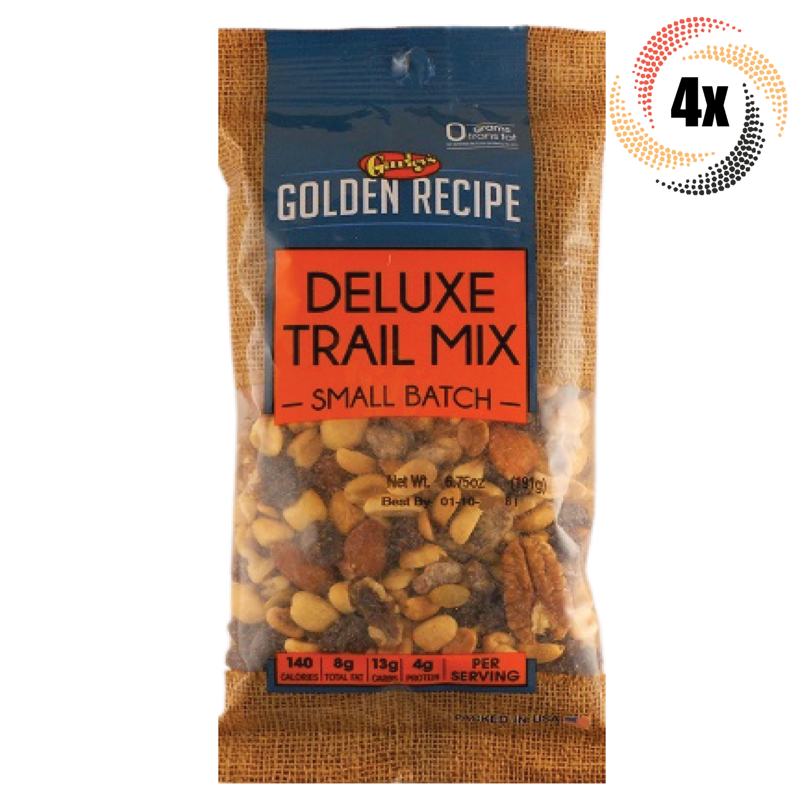 4x Bags Gurley's Golden Recipe Deluxe Assorted Trail Mix Small Batch