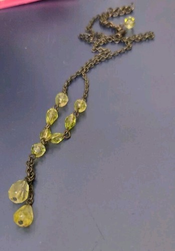 Necklace Vintage Halloween Jewelry Yellow Dangle Bead Necklace Retro Y2K - Picture 7 of 10