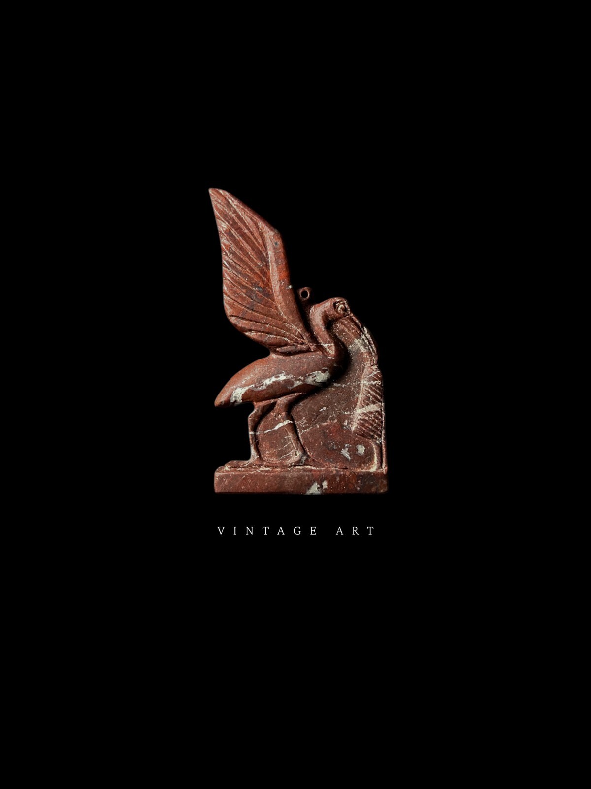 Egyptian Tarot God Thoth amulet in rare vintage Jasper Stone